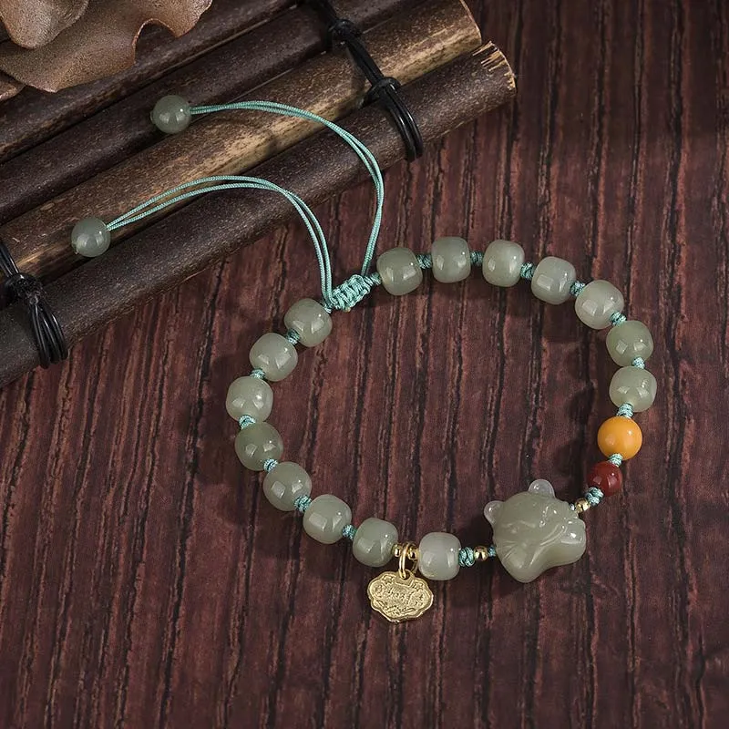 Chinese Zodiac Tiger Jade Blessing Bracelet - Image 4