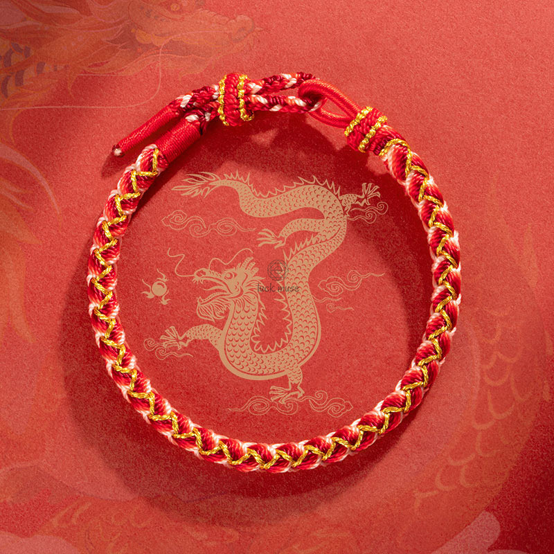 Luck Muse Dragon Scale Protection Handmade Rope Bracelet