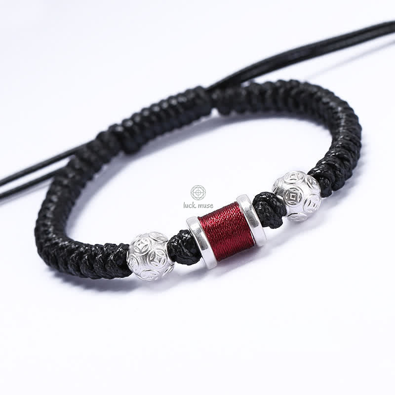 Copper Coin Bead Balance Braided Bracelet - Image 2