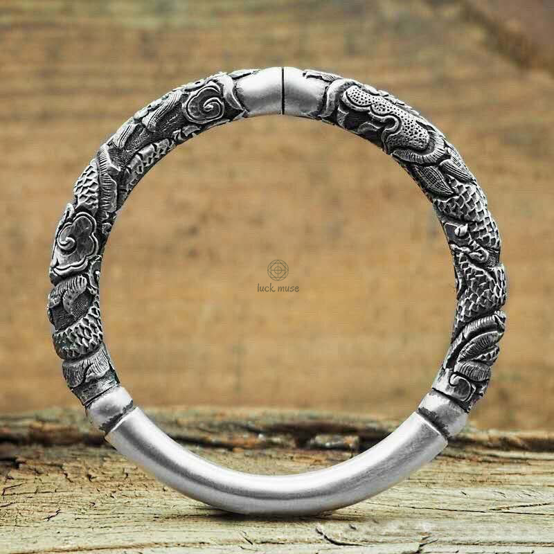 Luck Muse Dragon Luck Protection Bracelet - Adjustable Auspicious Clouds Bangle - Image 8