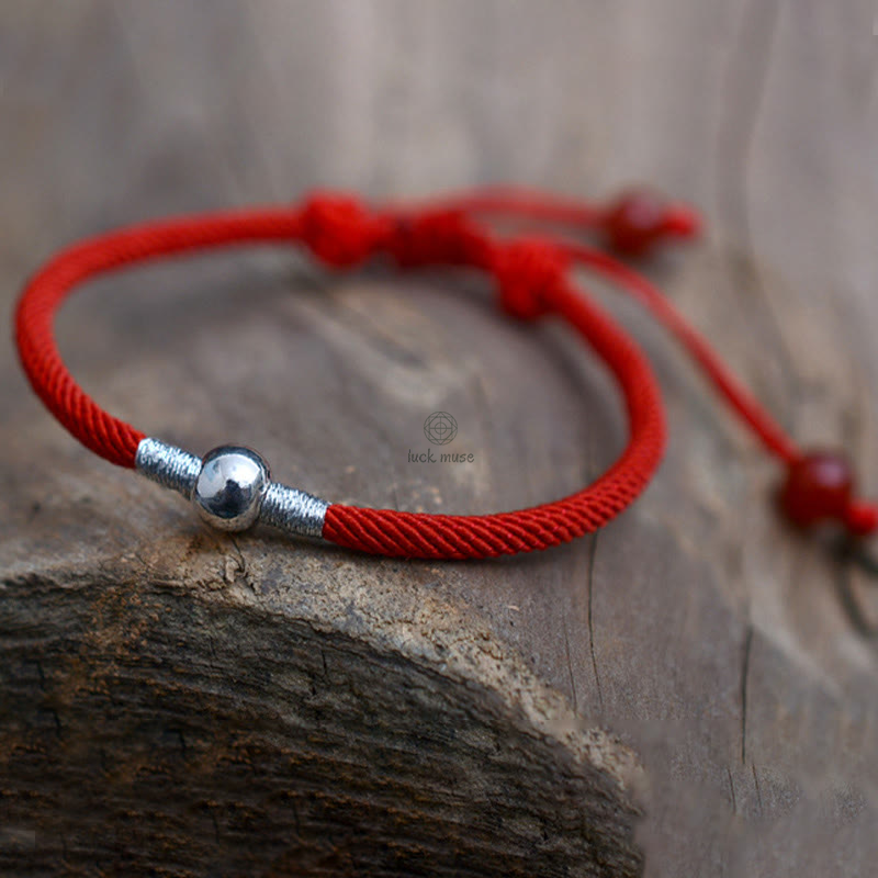 Luck Muse 925 Sterling Silver Lucky Bead Protective Red String Bracelet - Image 4