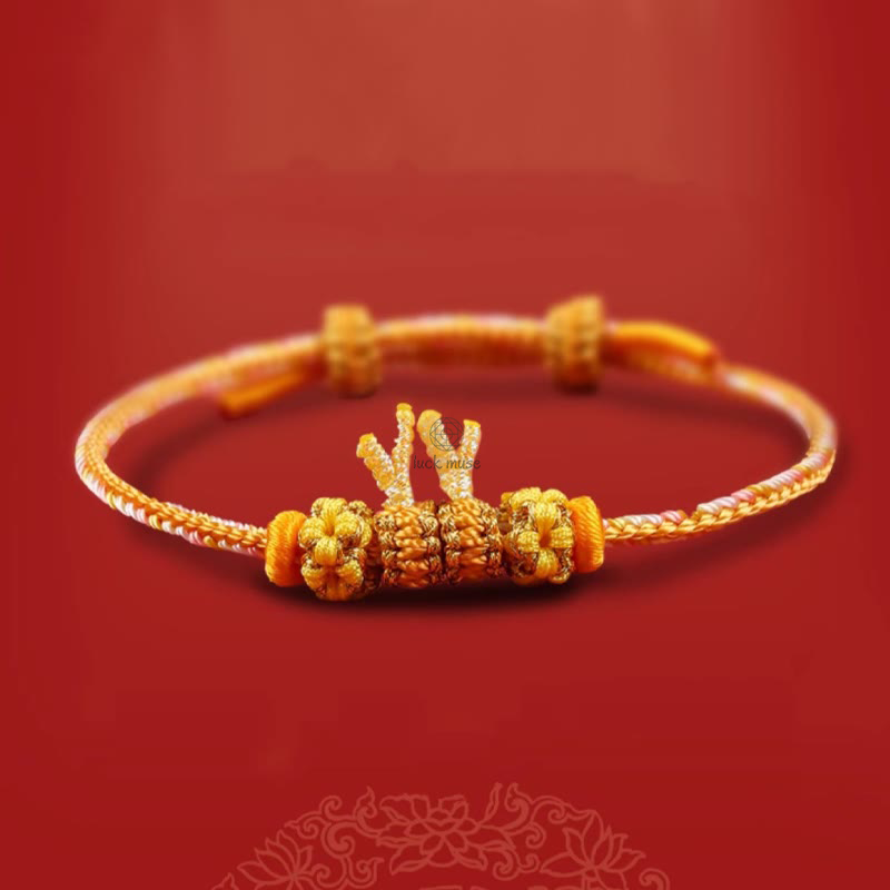 Braided Bracelet: Handmade Year of the Dragon Chinese Zodiac Luck Luck Muse - Image 5