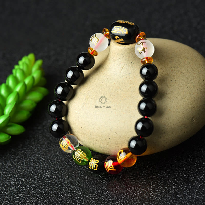 Tibetan Black Onyx Blessings Bracelet - Image 3