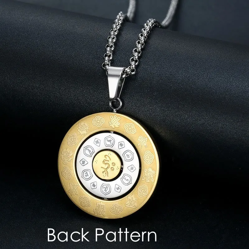 Chinese Zodiac Bagua Amulet Harmony Necklace with Rotatable Pendant - Image 4