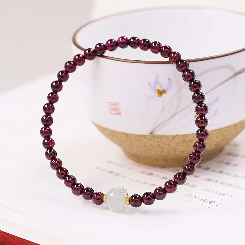 Luck Muse Garnet Jade Bead Purification Bracelet - Image 3