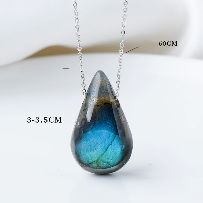 Labradorite Water Drop Healing Necklace - Image 9