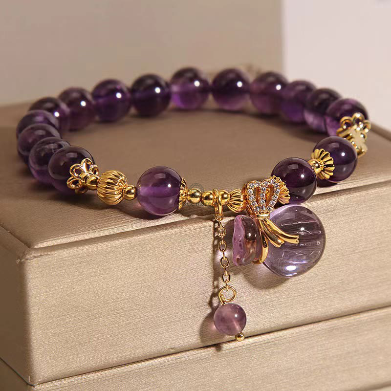 Luck Muse Amethyst Money Bag Charm Bracelet with Positive Energy - Image 7
