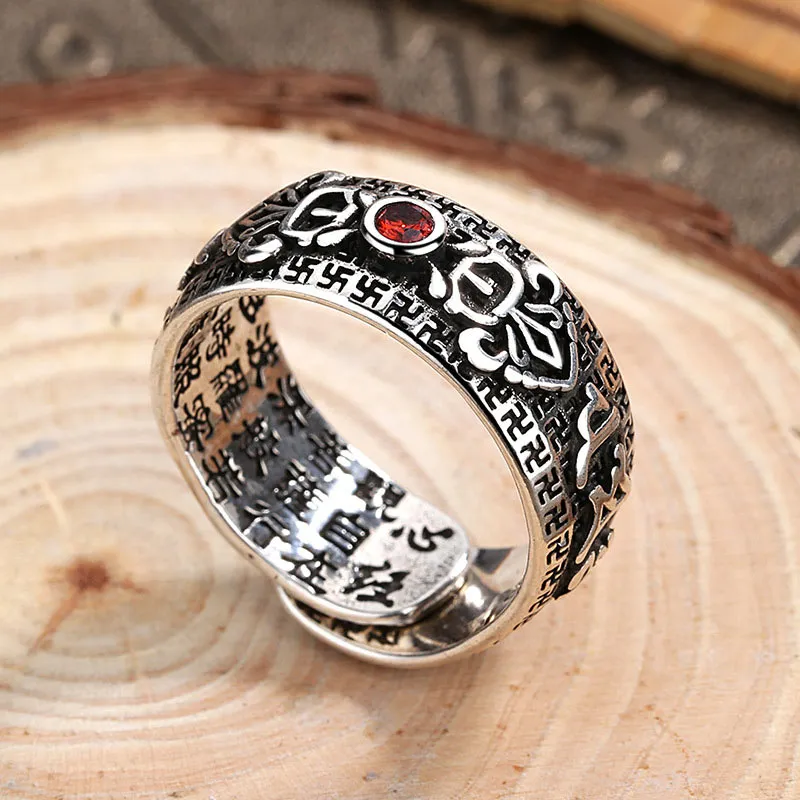 Tibetan Ruby Copper Wealth Ring by Luck Muse Shop - Image 3
