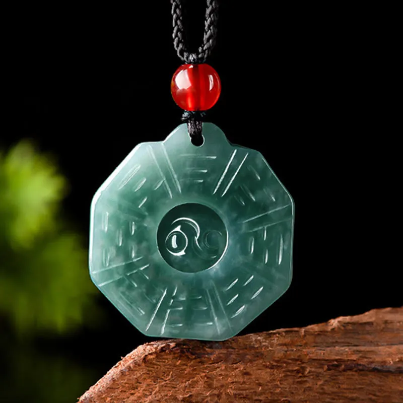 Luck Muse Natural Jade Feng Shui Bagua Yin Yang Necklace for Prosperity - Image 4
