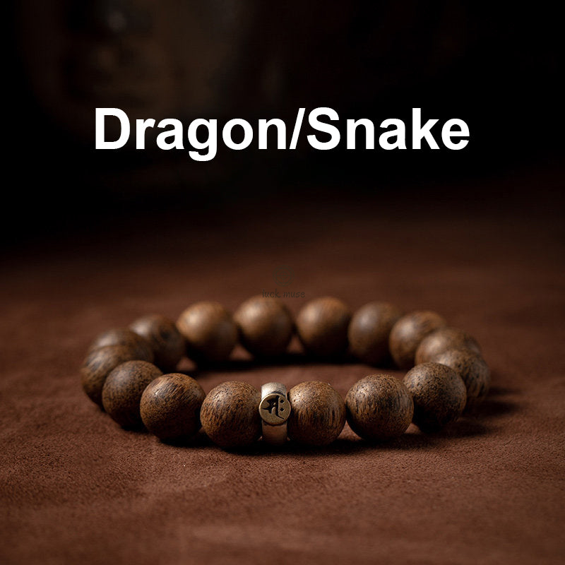 Chinese Zodiac Natal Buddha Agarwood Silver Bracelet for Peace and Calm - Image 13