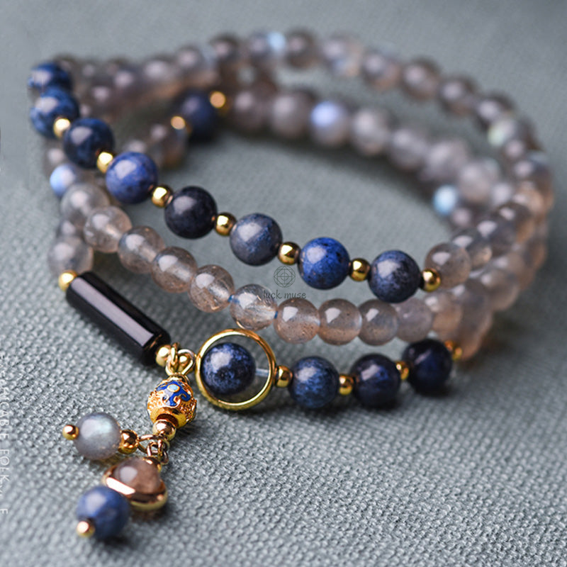 Luck Muse Moonstone Lazurite Healing Bracelet