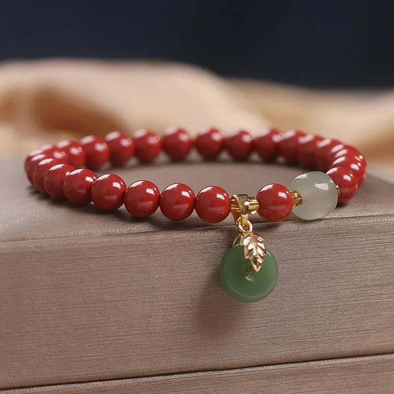 Peaceful Blessing Cinnabar Buckle Bracelet - Image 4