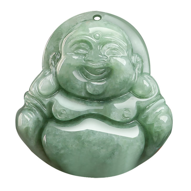 Green Jade Laughing Buddha Luck & Abundance Necklace Pendant by Luck Muse Shop - Image 8