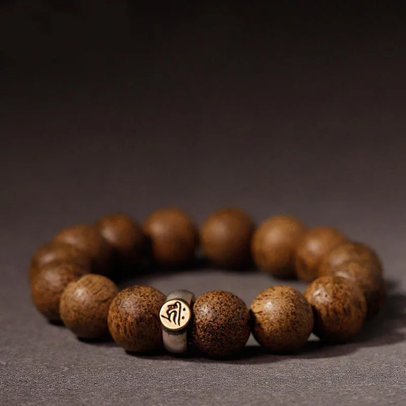 Chinese Zodiac Natal Buddha Agarwood Silver Bracelet for Peace and Calm - Image 16