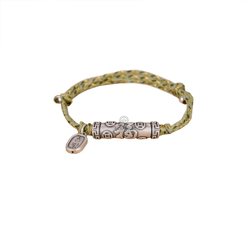 Luck Muse 999 Sterling Silver Fu Character Copper Coin Fortune Bracelet - Image 6