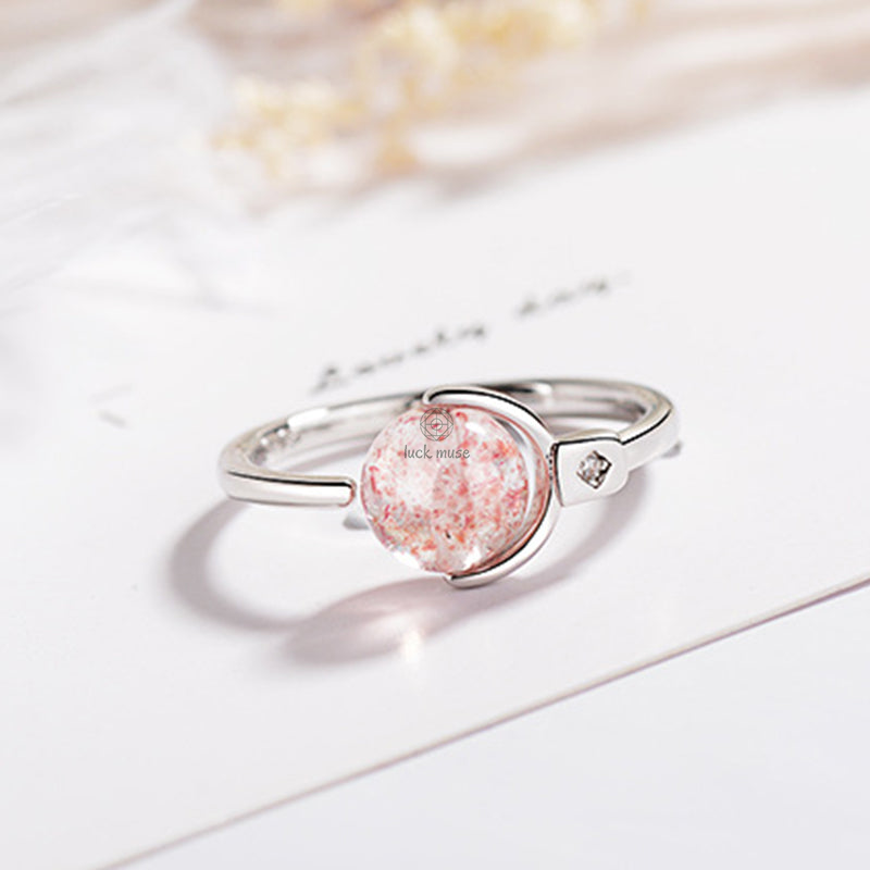 Pink Crystal Rotating Ring - Luck Muse Collection - Image 10