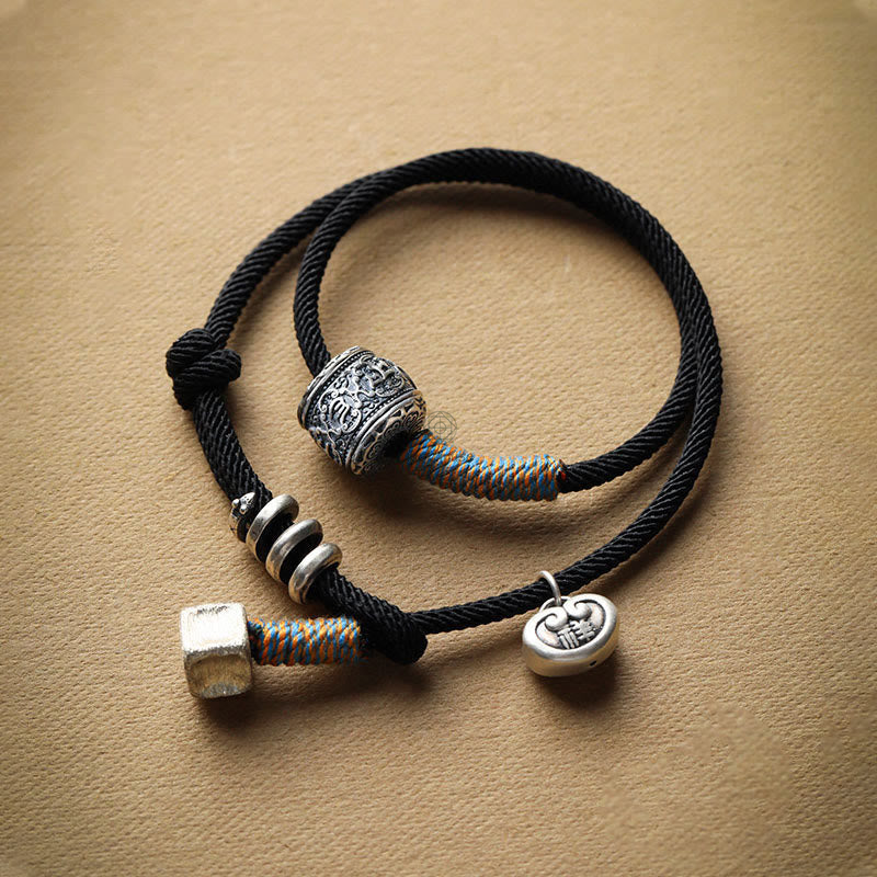 Handmade Tibetan Om Mani Padme Hum Carved Auspicious Amulet Bracelet - Image 8