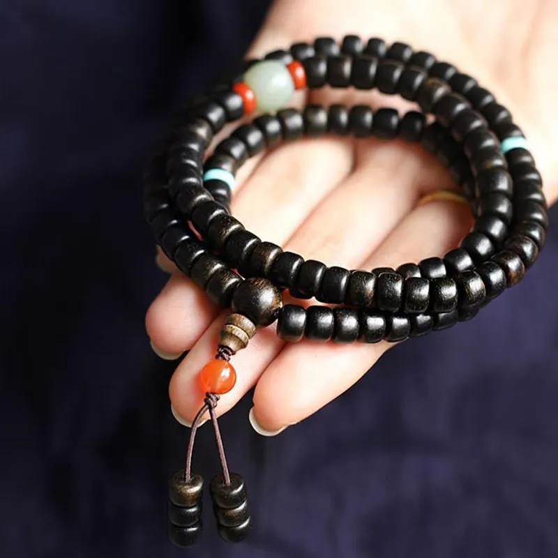 Agarwood Jade 108 Mala Bracelet for Strength and Calm - Image 5