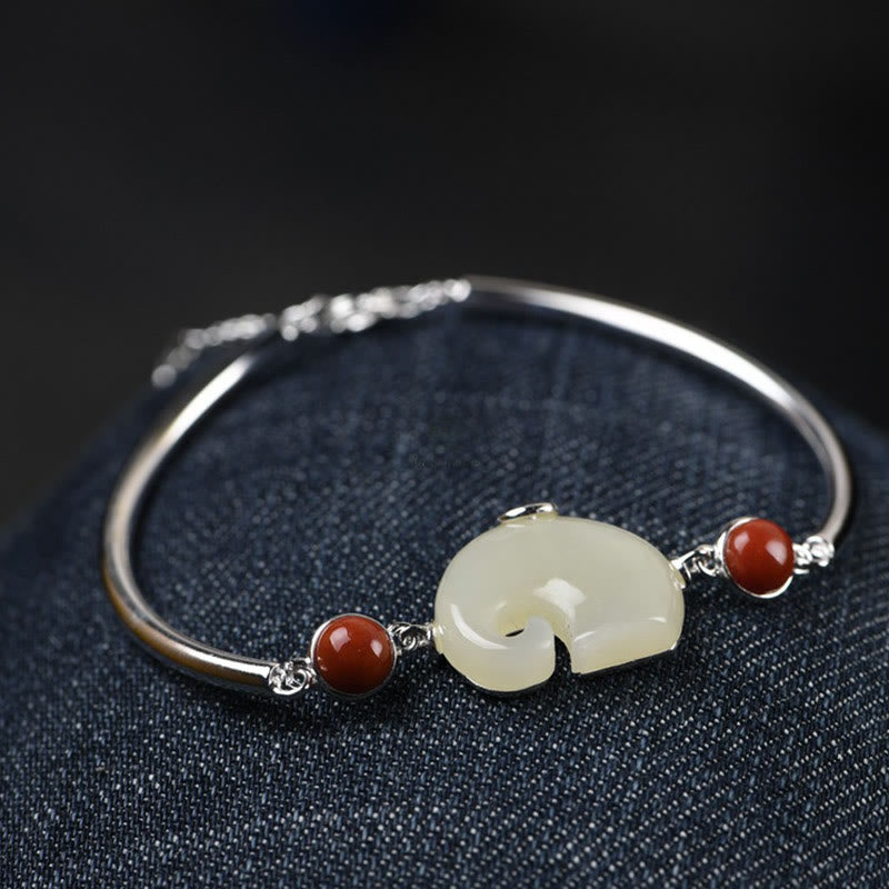 Luck Muse 925 Sterling Silver Elephant Hetian Jade Abundance Jewelry Set - Image 5