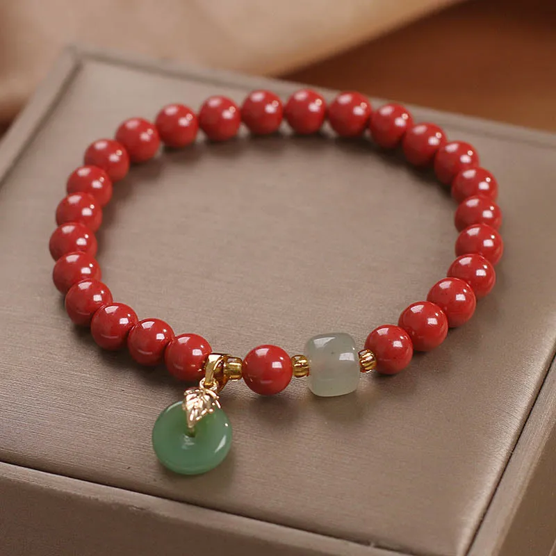 Peaceful Blessing Cinnabar Buckle Bracelet - Image 5