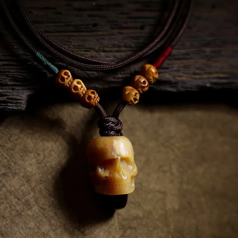 Tibetan Camel Bone Skull Protection Necklace Pendant - Luck Muse - Image 3