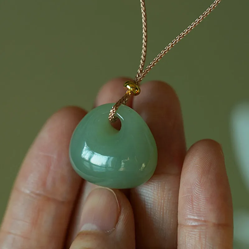 Luck Muse Natural Jade Luck & Prosperity Necklace Pendant - Assorted Colors - Image 4