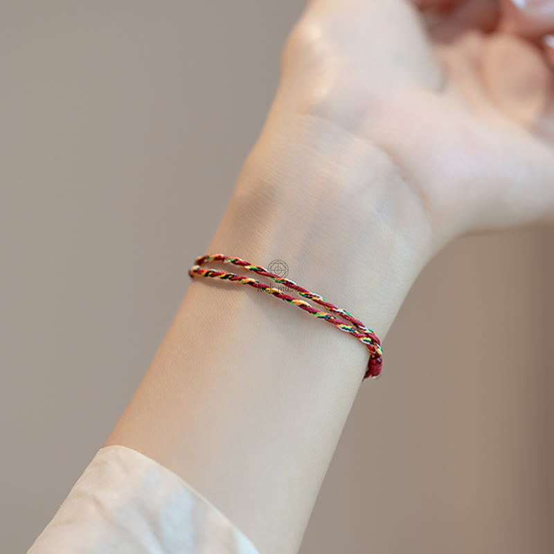 925 Sterling Silver Luck Koi Fish Braided Bracelet Anklet - Image 8