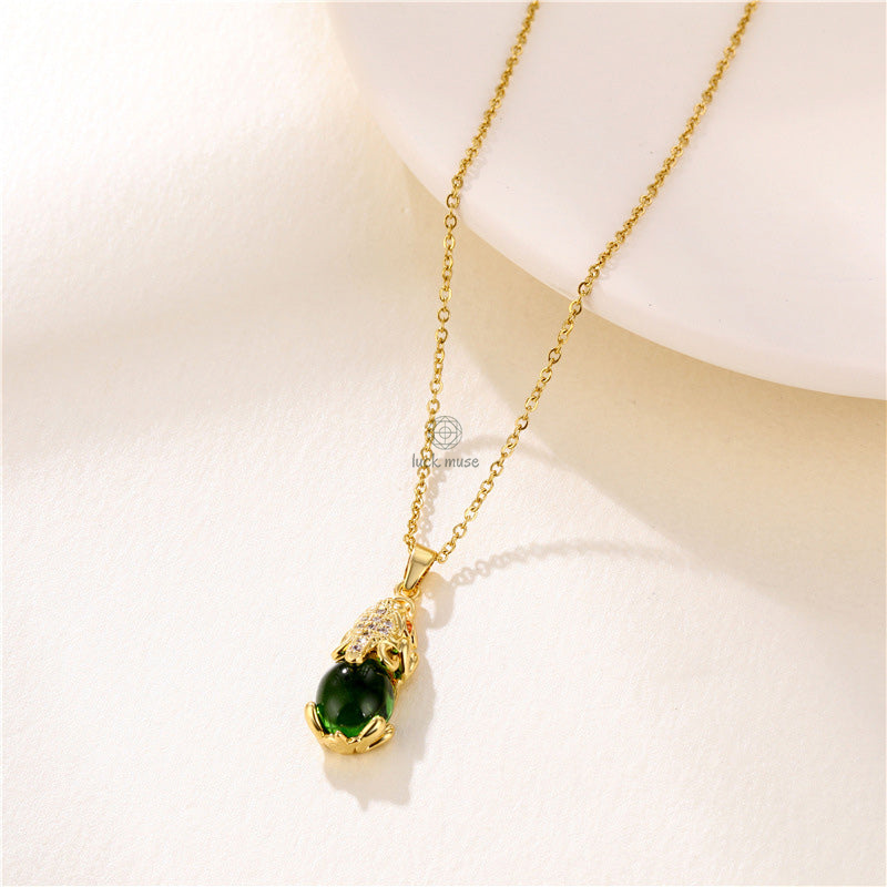 Genuine Garnet Pixiu Fortune Necklace by Luck Muse Shop - Image 7