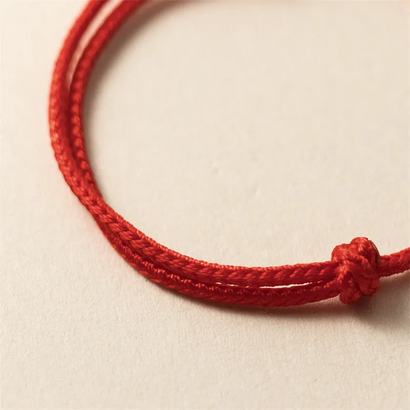 Luck Muse Sterling Silver Dragon Year Cinnabar Red String Bracelet - Image 5