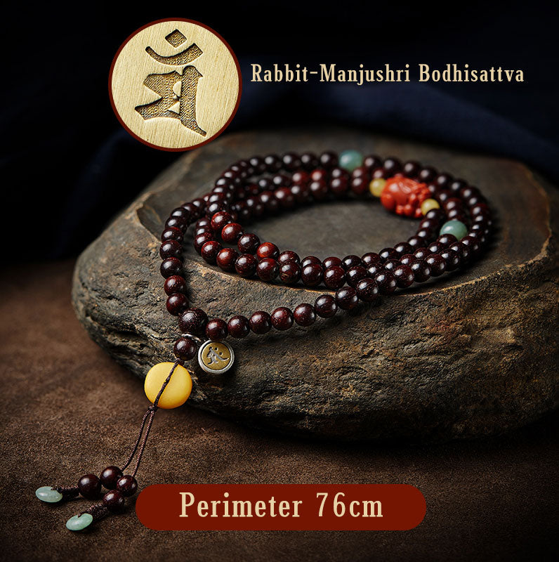 Natal Buddha Chinese Zodiac 108 Beads Red Sandalwood Red Agate Pixiu Protection Bracelet - Image 10