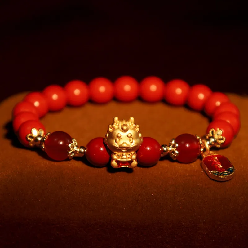 Year of The Dragon Cinnabar Ingot Protection Bracelet by Luck Muse Shop