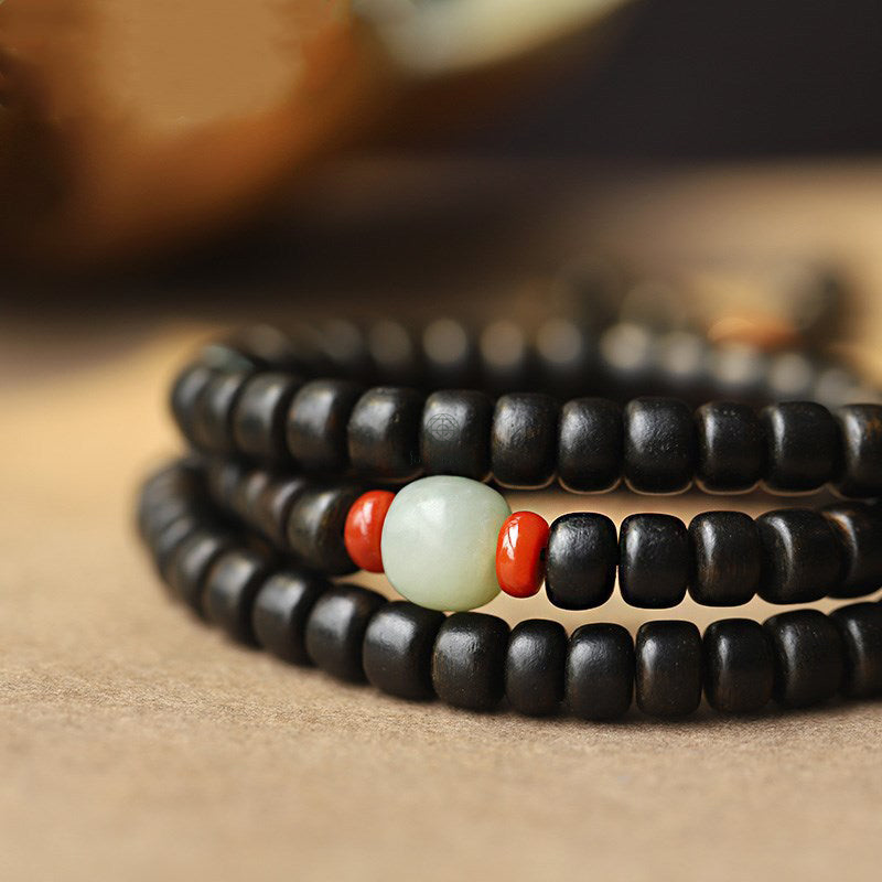 Agarwood Jade 108 Mala Bracelet for Strength and Calm - Image 8