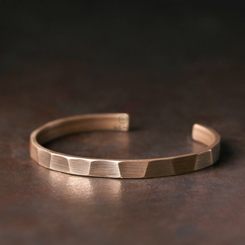 Vintage Rustic Copper Cuff Bracelet with Adjustable Wealth Design - Image 11