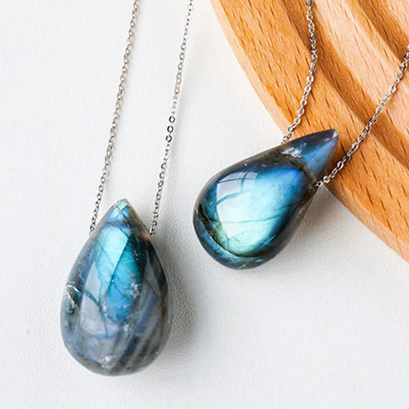 Labradorite Water Drop Healing Necklace - Image 5