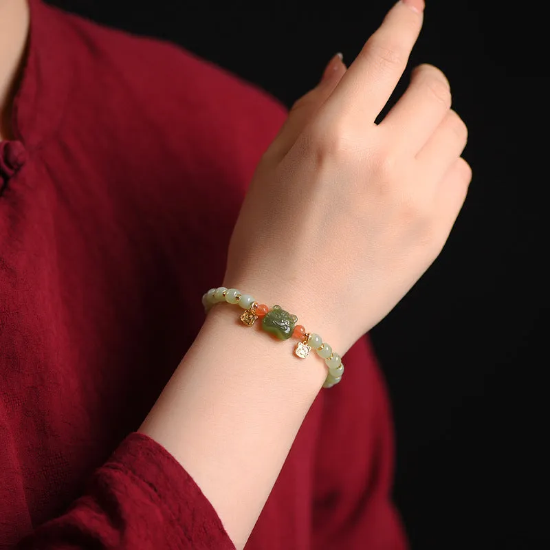 Chinese Zodiac Lucky Tiger Jade Bracelet - Image 3