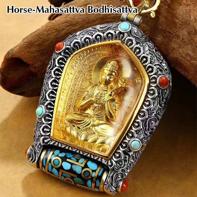 Chinese Zodiac Natal Buddha Thangka Prosperity Rotatable Dzi Bead Necklace Pendant from Luck Muse Shop - Image 8