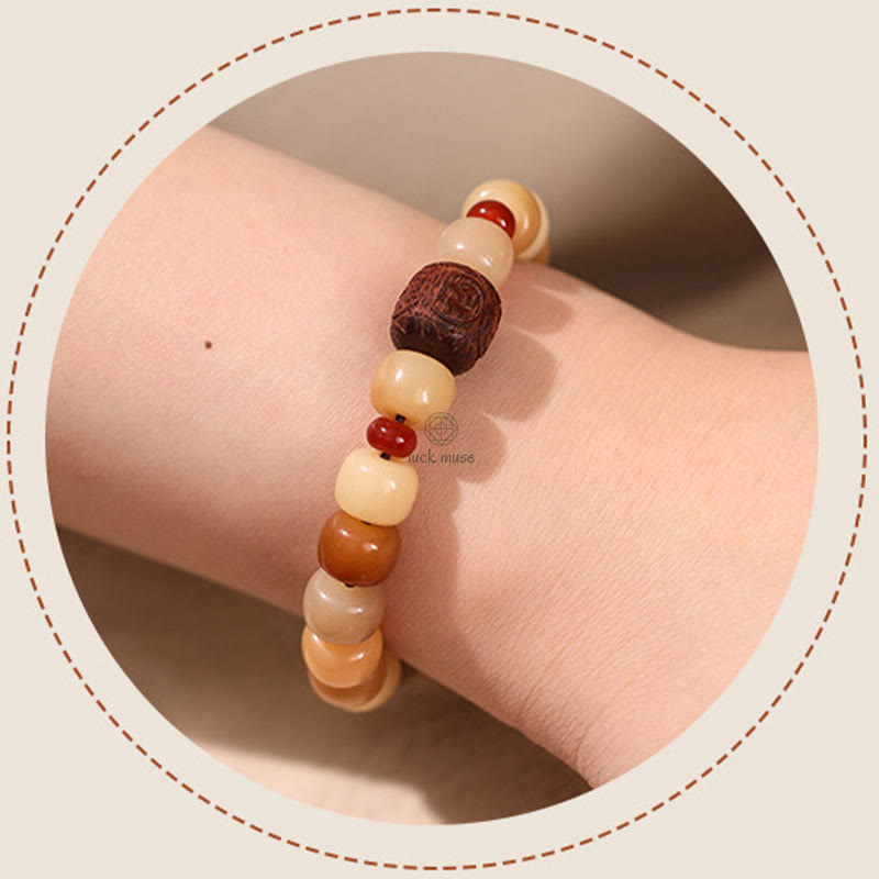 Bodhi Seed Om Mani Padme Hum Wisdom Bracelet with Buddhist Citipati Design - Image 6