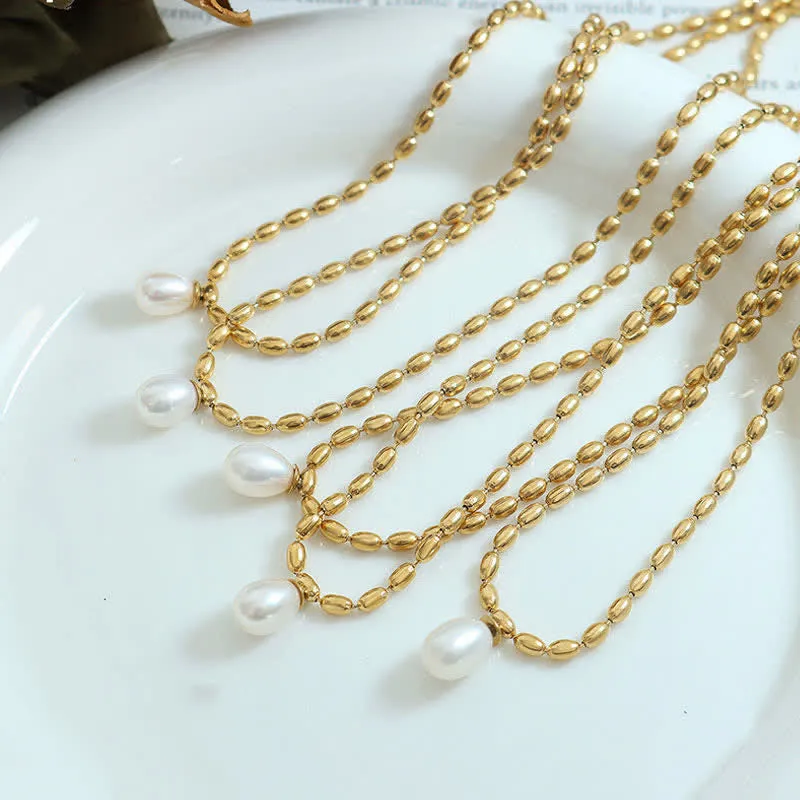 Pearl Bead Peace Necklace Pendant by Luck Muse Shop - Image 5