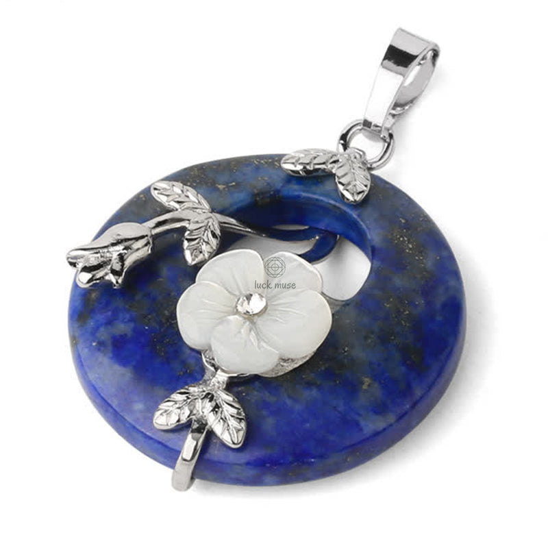 Luck Muse Crystal Amethyst Green Aventurine Flower Healing Necklace Pendant - Image 33