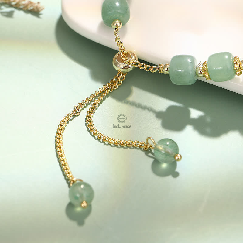 Luck Muse Year of the Rabbit Green Aventurine Bead Bracelet - Image 4
