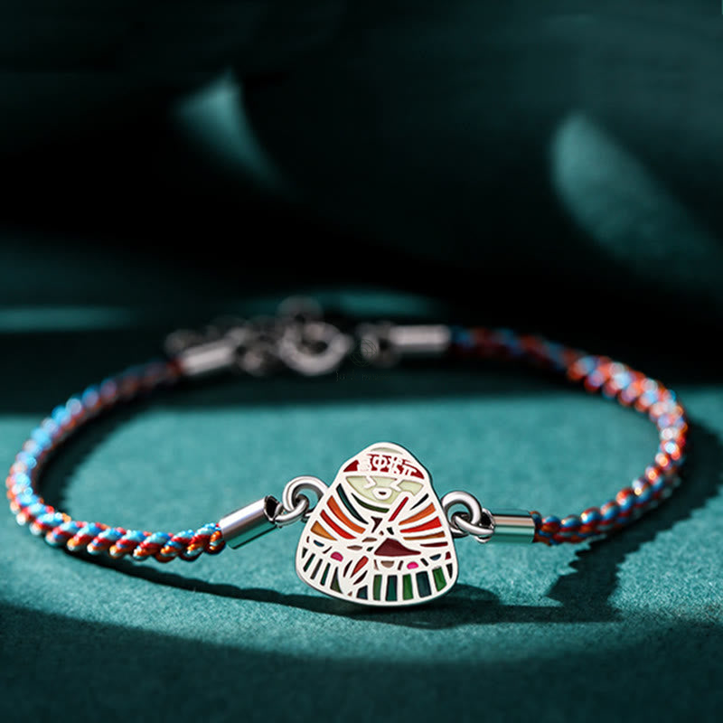 Luck Muse 925 Sterling Silver Multicolored Handcrafted Bracelet with Zongzi Pattern for Good Luck - Image 5