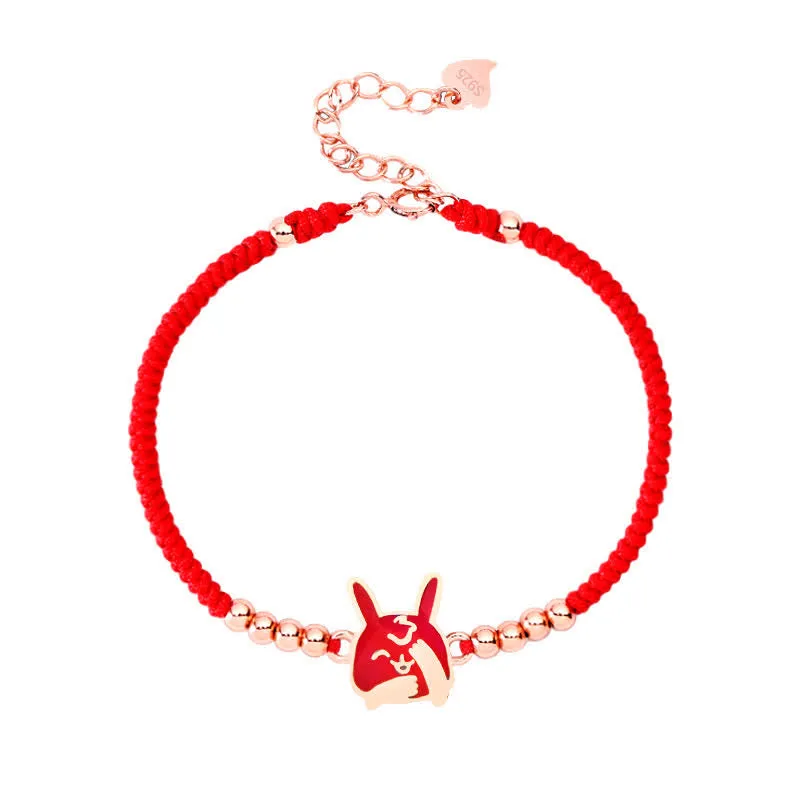 925 Sterling Silver Chinese Zodiac Luck and Faith Red String Bracelet - Image 24