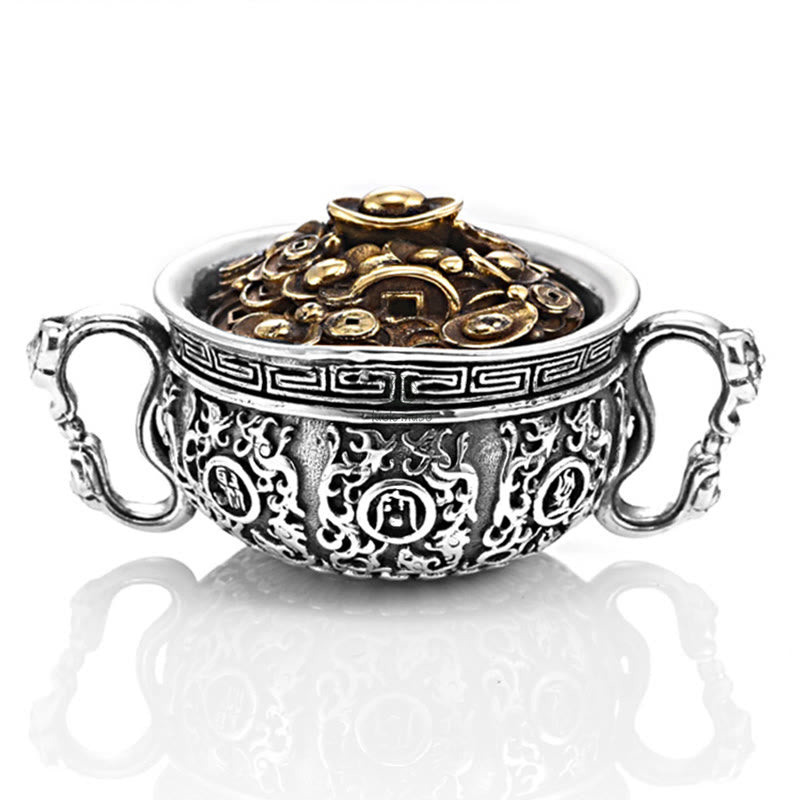 Luck Muse Prosperity Bowl Necklace with Copper Coin Ingots - Image 10