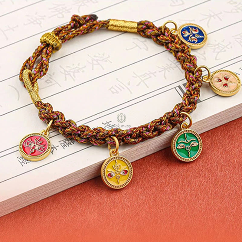 Tibetan Lucky Wealth Thangka Braided String Bracelet - Image 7
