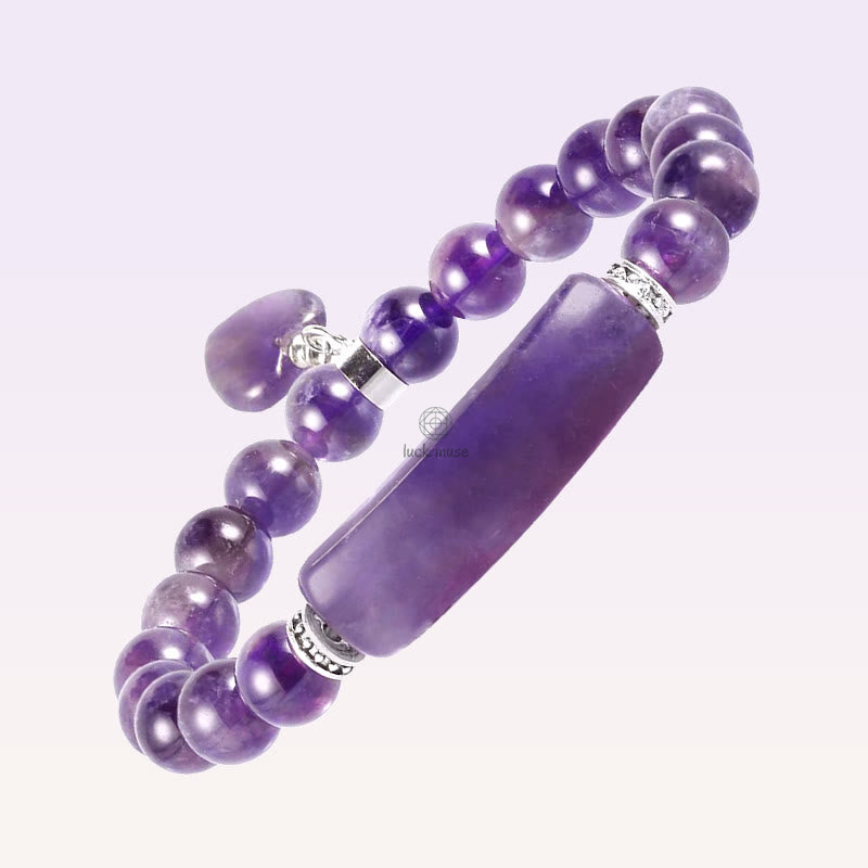 Natural Quartz Love Heart Healing Beads Bracelet - Luck Muse Shop - Image 2
