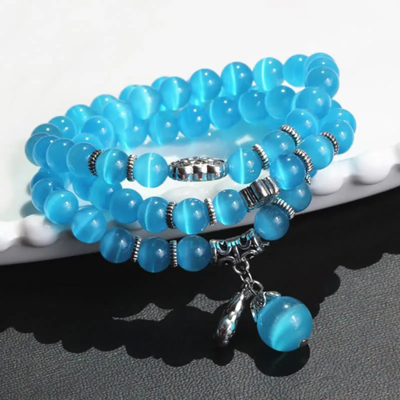Luck Muse Cat's Eye Pixiu Triple Wrap Bracelet - Energizing Support - Image 30