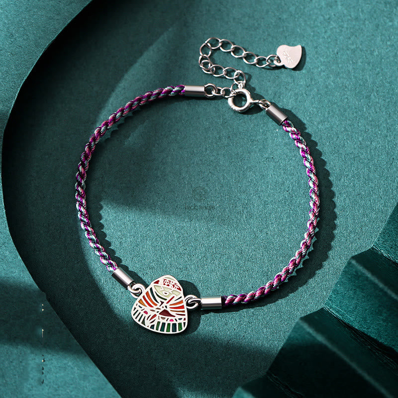 Luck Muse 925 Sterling Silver Multicolored Handcrafted Bracelet with Zongzi Pattern for Good Luck - Image 10