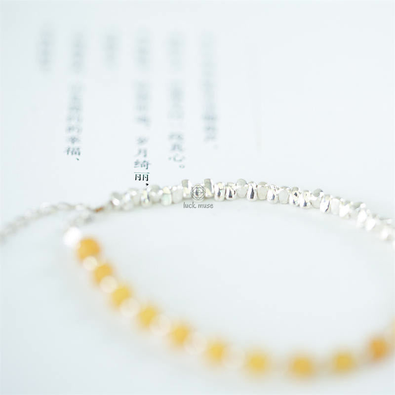 Luck Muse 925 Silver Blue Jade Tourmaline Amber Confidence Blessing Bracelet - Image 9