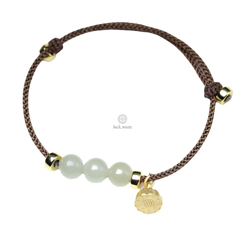 Natural Jade Lotus Seed Red String Bracelet - Strength Weave - Image 8