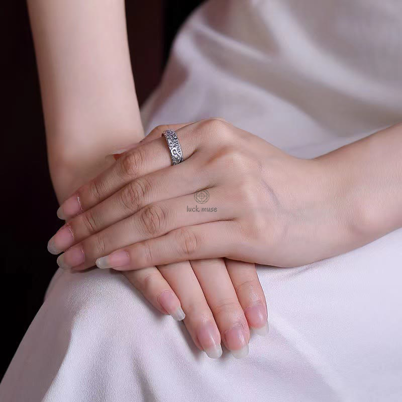 Luck Muse Vintage Auspicious Cloud Pattern Ring - Image 6
